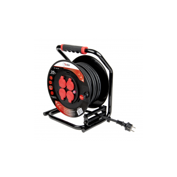 Bouwkabelhaspel met vaste sokkel 25 meter H07RN -F 3G1,5 neopreen (BIZ 700916)