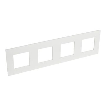 Legrand afdekplaat stopcontact 4-voudig 71mm centerafstand horizontaal - Valena Next Wit Opaal (741104)