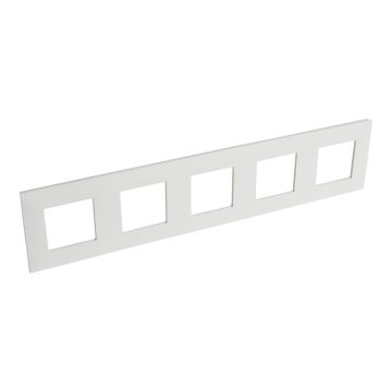 Legrand afdekplaat stopcontact 5-voudig 71mm centerafstand horizontaal - Valena Next Wit Opaal (741105)