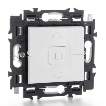 Legrand rolluikdrukknop volledig apparaat met wip 6A met steekklemmen en spanklauwen - Valena Next Wit Opaal (741557)