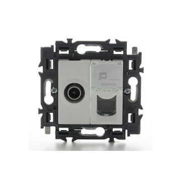 Legrand TV/UTP cat6 volledig apparaat met spanklauwen - Valena Next Wit Opaal (741576)