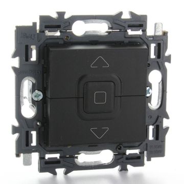 Legrand rolluikschakelaar volledig apparaat met wip 6A met steekklemmen en spanklauwen - Valena Next Zwart Gefumeerd (741759)