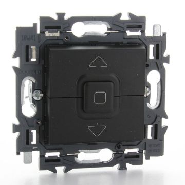 Legrand rolluikdrukknop volledig apparaat met wip 6A met steekklemmen en spanklauwen - Valena Next Zwart Gefumeerd (741757)