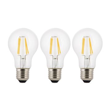 Bailey LED lamp filament peer E27 6W 806lm warm wit 2700K 3stuks (142720)