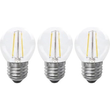Bailey LED lamp filament bol E27 2W 220lm warm wit 2700K 3 stuks (142721)
