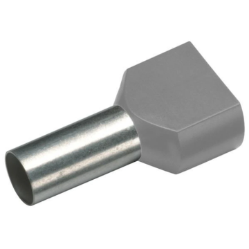 Cimco TWIN adereindhuls geïsoleerd 2x0.75mm2 hulslengte 8mm grijs - per 100 stuks (187703)