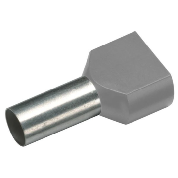 Cimco TWIN adereindhuls geïsoleerd 2x4mm2 hulslengte 12mm grijs - per 100 stuks (187711)