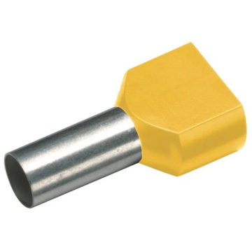 Cimco TWIN adereindhuls geïsoleerd 2x6mm2 hulslengte 14mm geel - per 100 stuks (187712)