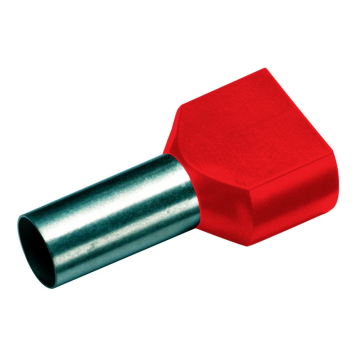 Cimco TWIN adereindhuls geïsoleerd 2x10mm2 hulslengte 14mm rood - per 100 stuks (187713)