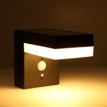 Eltric solar buitenlamp met sensor IP44 2700K 3,3W zwart (1000560)