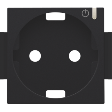 Niko centraalplaat voor geconnecteerd stopcontact met randaarde en kinderbeveiliging met Zigbee - Niko Home Control Matt Black (161-66930)