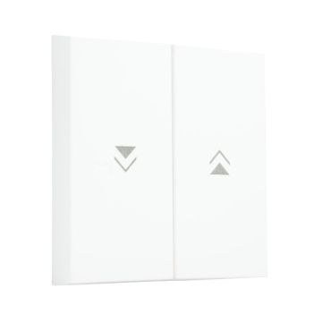 EMhub Quadro55 (by Kopp) bedieningswip dubbel met pijlen opdruk, met bevestigingsplaat - mat-wit (4088054)