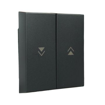 EMhub Quadro55 (by Kopp) bedieningswip dubbel met pijlen opdruk, met bevestigingsplaat - mat-zwart (4088094)