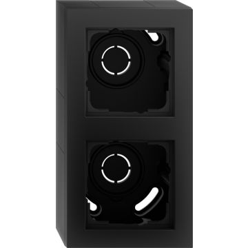 Gira opbouwbehuizing, compleet met afdekplaat en adapter K/P25 2-voudig zwart (106209)