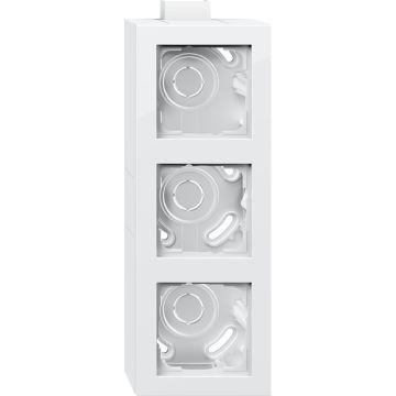 Gira opbouwbehuizing, compleet met afdekraam en adapter K/P25 3-voudig wit glanzend (105329)