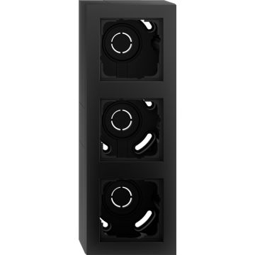 Gira opbouwbehuizing, compleet met afdekplaat en adapter K/P25 3-voudig zwart mat (106309)