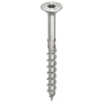 Heco spaanplaatschroeven TX20 met RVS A2 platkop 5.0x100mm - deeldraad per 100 stuks (61798)