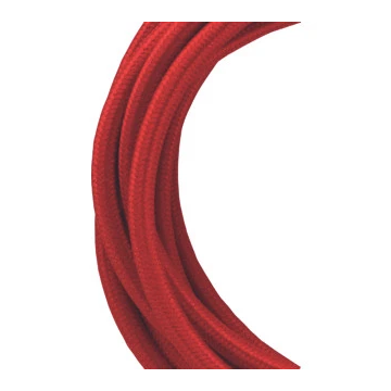 Bailey textielsnoer 3 meter 2x0.75 mm2 - rood (139676)