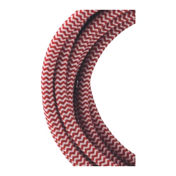 Bailey textielsnoer 3 meter 2x0.75 mm2 - rood/wit (139686)