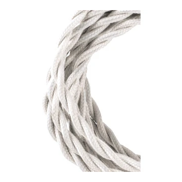 Bailey textielsnoer 3 meter 2x0.75 mm2 - beige gedraaid (139688)