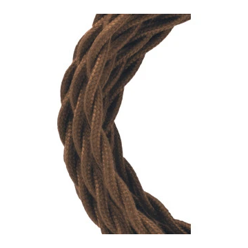 Bailey textielsnoer 3 meter 2x0.75 mm2 - bruin gedraaid (139689)