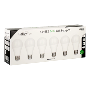 Bailey LED lamp peer E27 6W 510lm warm wit 2700K - 6 stuks (144582)