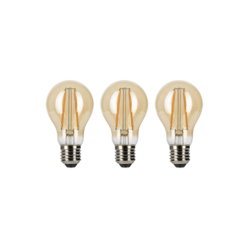 Bailey LED lamp filament peer E27 8W 710lm warm wit 2200K dimbaar - 3 stuks (145414)