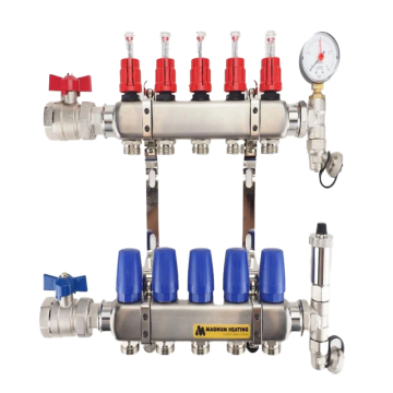 Magnum Premium RVS open LT vloerverwarming verdeler 5 groeps (W32005)