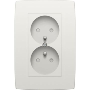 Niko stopcontact 2-voudig met penaarde en kinderbeveiliging - Orginal white (101-67700)