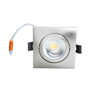 LED Republic waterdichte inbouwspot vierkant aluminium 5W 450lm 2700K IP65 zaagmaat Ø75mm - diameter 85mm