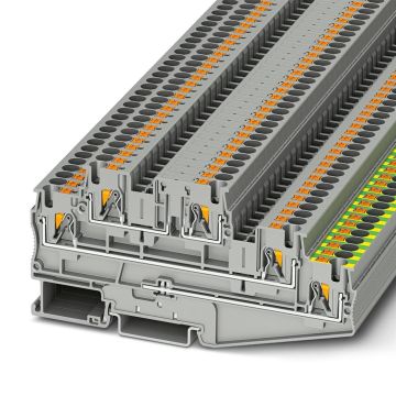 Phoenix Contact rijgklem aarde met push-in aansluiting 4mm² - per 50 stuks (PT 4-PE/L/L)