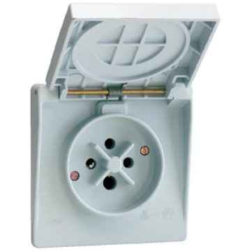 ABB contactdoos fornuis met klapdeksel 3P+A 32A IP44 - grijs (ABBKIM600799)