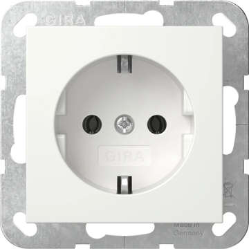 Gira stopcontact met randaarde 1-voudig - systeem 55 zuiver wit mat (446627)