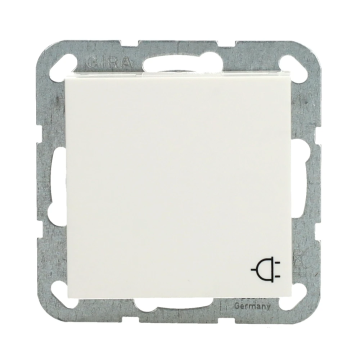 Gira stopcontact met randaarde en klapdeksel 1-voudig - systeem 55 zuiver wit mat (445427)