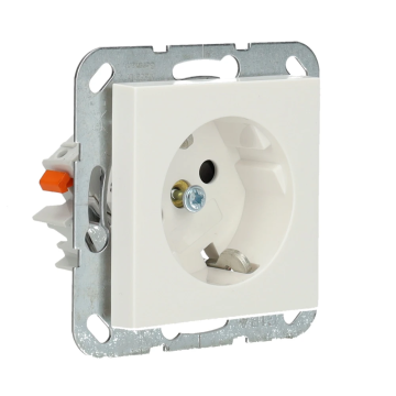 Gira stopcontact met randaarde30° gedraaid basiselement shutter en symbool 1-voudig - systeem 55 - zuiver wit mat (441827)