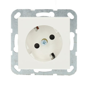 Gira stopcontact met randaarde30° gedraaid basiselement shutter en symbool 1-voudig - systeem 55 - zuiver wit mat (441827)