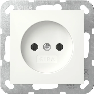 Gira stopcontact zonder randaarde  - systeem 55 zuiver wit glanzend (448003)