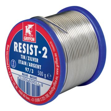 GRIFFON draadsoldeer tin/zilver 97/3 massief diameter 2mm RESIST-2 rol 500gr (1236299)