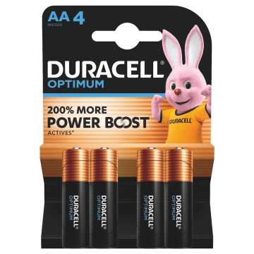 Duracell Optimum alkaline batterijen AA 1,5V - verpakking 4 stuks (D137486)
