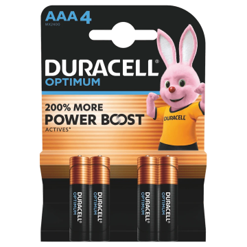 Duracell Optimum alkaline batterijen AAA 1,5V - verpakking 4 stuks (D137516)