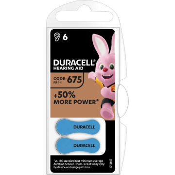Duracell gehoorapparaat batterijen DA 675 - verpakking 6 stuks (D96077580)