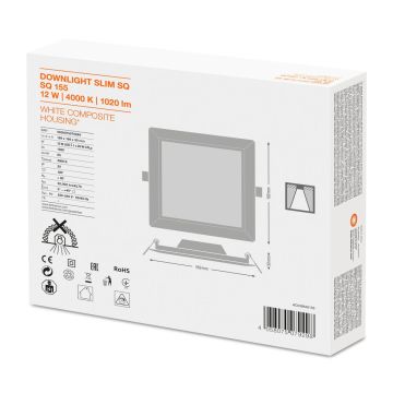 Ledvance LED downlighter 12W 1.020lm koel wit 4000K zaagmaat Ø155mm 169x169mm - wit (4058075079298)