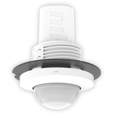 Niko aanwezigheidsmelder P42LR, 230 V, 2 kanalen, master, 32-37 m, 360°, SnapFit, wit voor inbouw (353-701221)