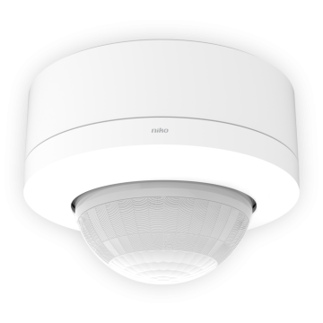 Niko aanwezigheidsmelder P46LR, DALI-2, secundair en BMS, 32-37 m, 360°, wit voor opbouw (353-752021)