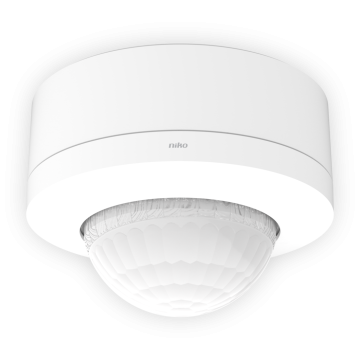 Niko bewegingsmelder M46HC, DALI-2, secundair en BMS, hoge plafonds, 18-53 m, 360°, wit voor opbouw (353-852011)