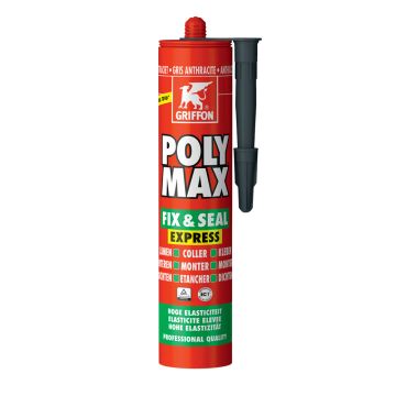 GRIFFON Polymax Fix&Seal Express montagekit en afdichtingskit koker 425 gram - antraciet (6315142)