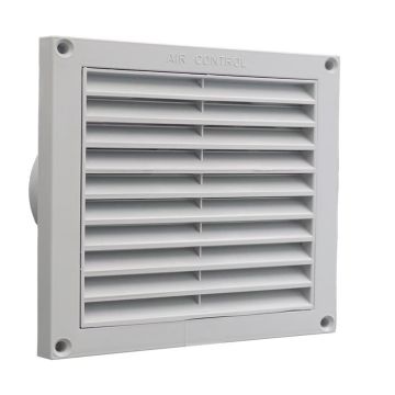 AIR CONTROL schoepenrooster kunststof 165x165mm Ø100mm - grijs (20201106)