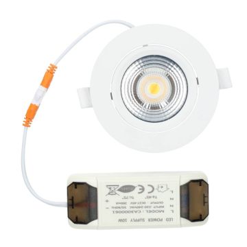 LED Republic waterdichte inbouwspot rond wit 10W 1.000lm 2000K-3000K DTW incl. driver IP65 zaagmaat Ø90mm - diameter 104mm