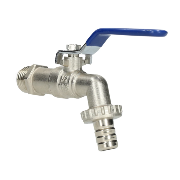 NKI Neede kogelkraan messing verchroomd slangwartel 1/2" buitendraad x slangtule (1320-000012)