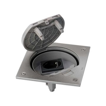 Simon K45 waterdichte vloerstopcontact - RVS IP66 (KSE2/23/72)